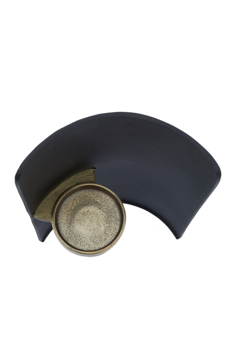 Black and Gold Finish Candle Holder | Daito