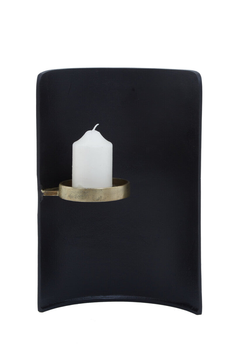 Black and Gold Finish Candle Holder | Daito