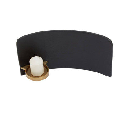 Black and Gold Finish Aluminium Candle Holder | Daito