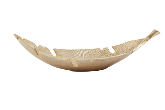 Prato Gold Finish Curved Leaf Dish