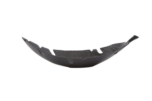 Prato Black Finish Curved Leaf Dish