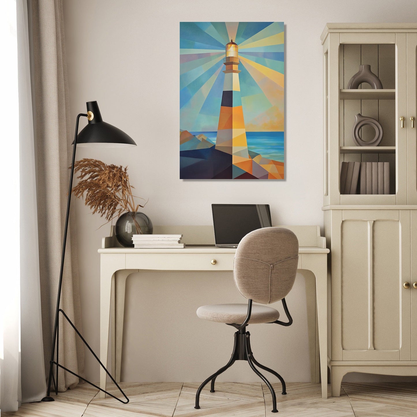 Geometric Lighthouse Canvas