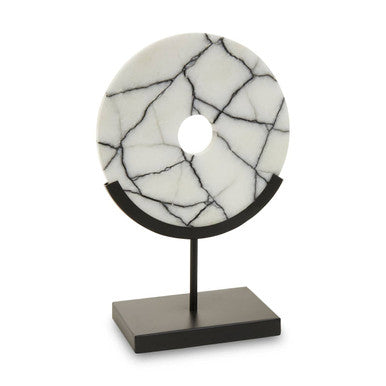 Marmara Marble Sculpture On Iron Stand