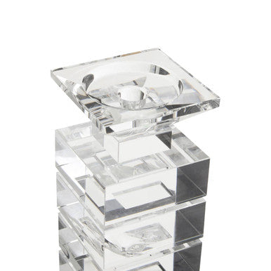 Clear Finish Small Candle Holder | Carrie