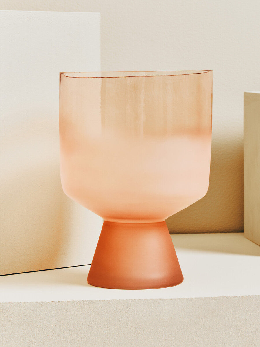 Baila Small Matte Pink Glass Vase