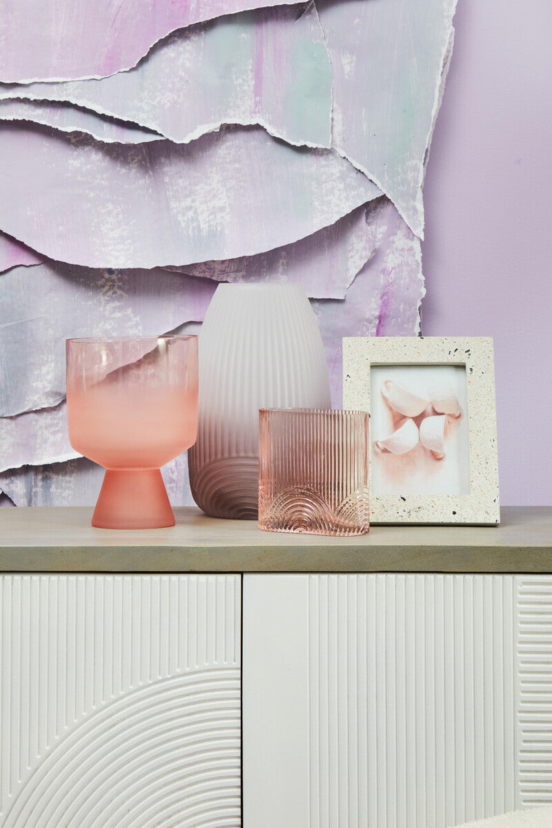 Baila Small Matte Pink Glass Vase