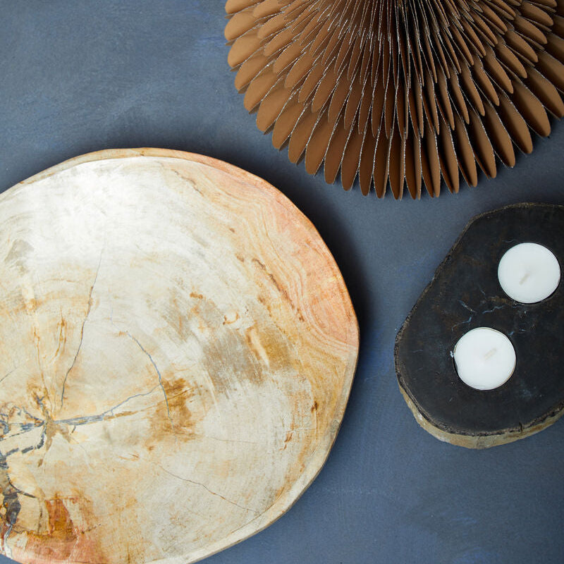 Petrified Wood 2 Tealight Holder | Relic