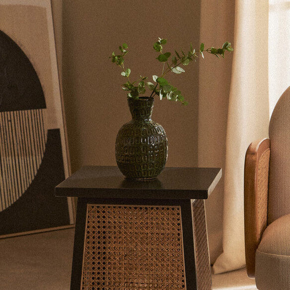 Yana Small Green Textured Ceramic Vase