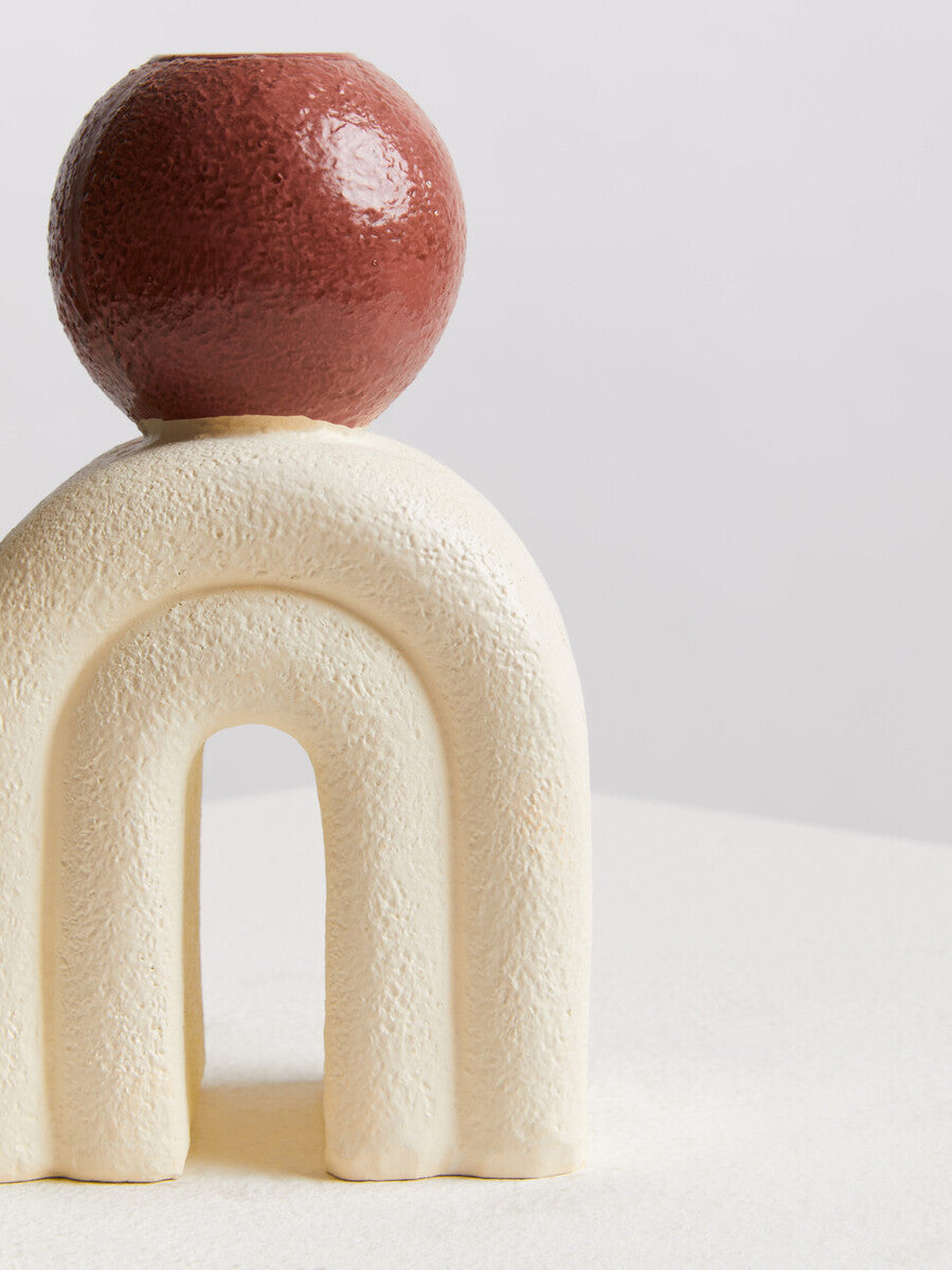 Utica Candle Holder With Cream Base