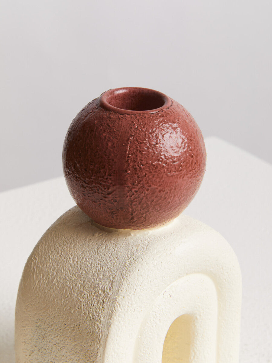 Utica Candle Holder With Cream Base