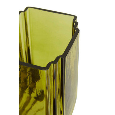 Edan Small Olive Green Glass Vase