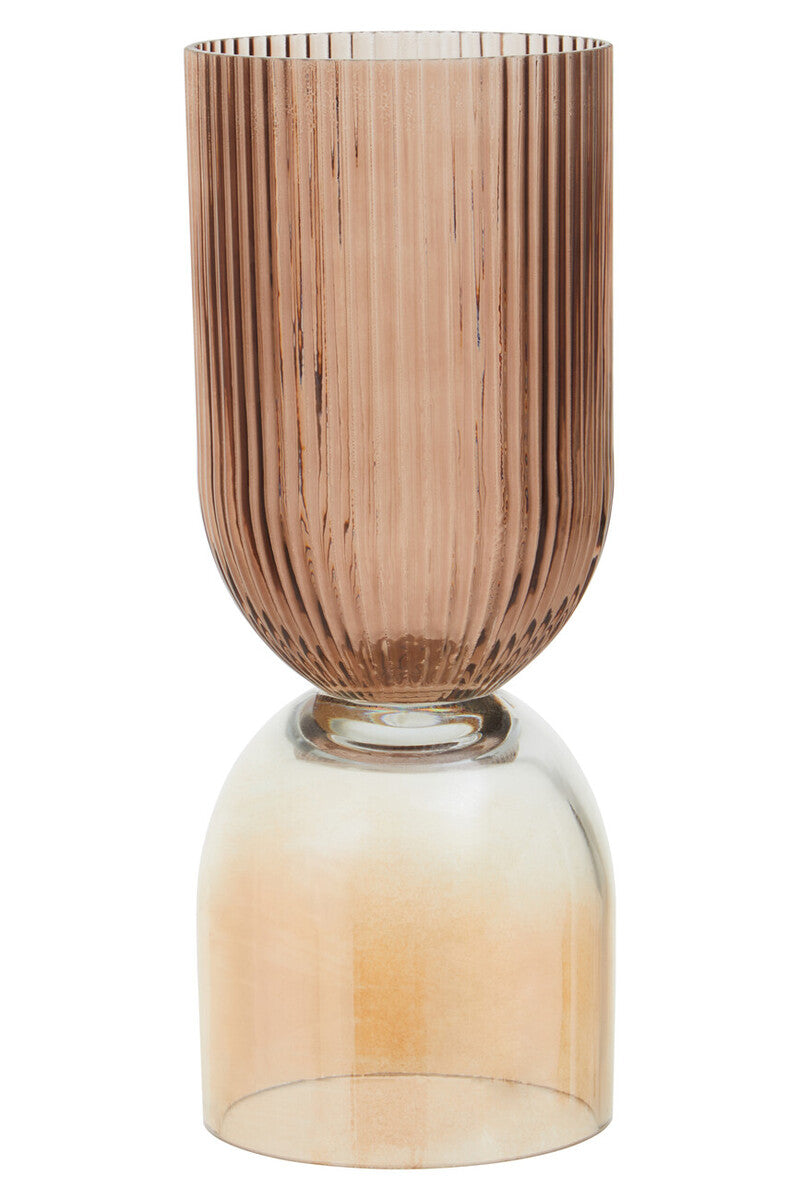 Esma Small Amber and Brown Glass Vase