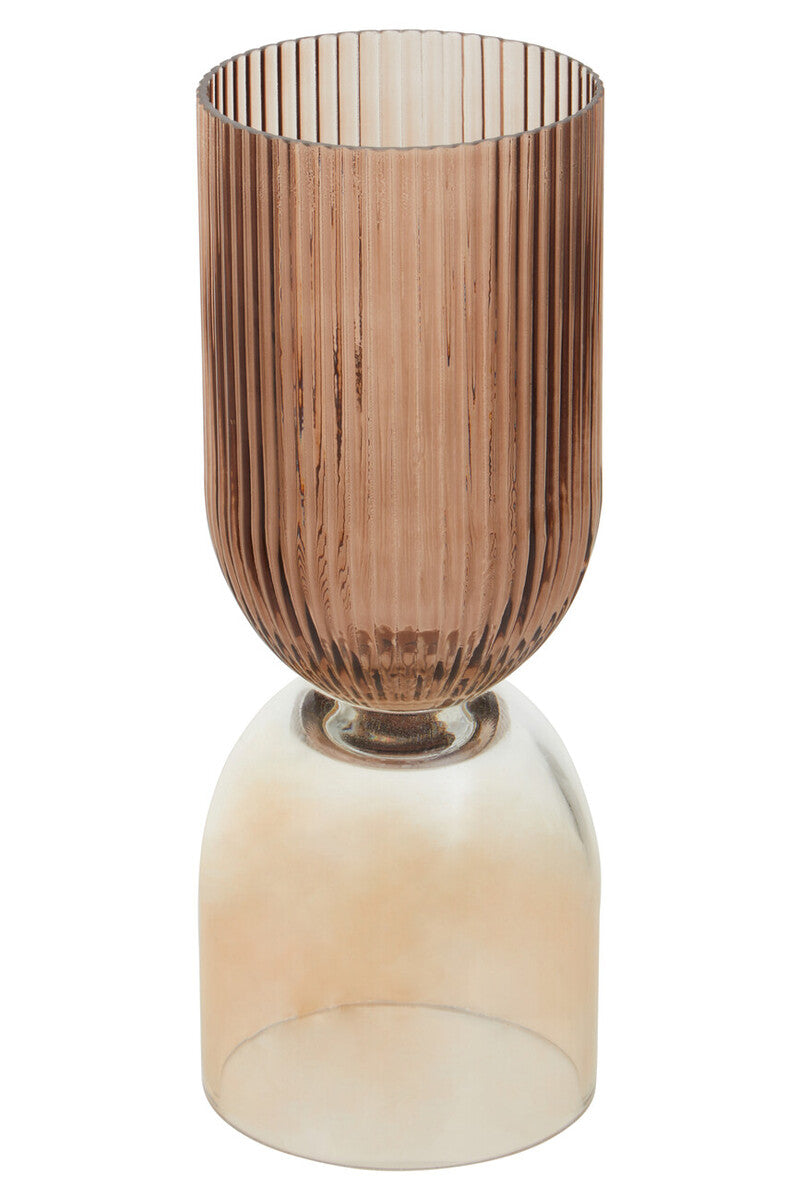 Esma Small Amber and Brown Glass Vase