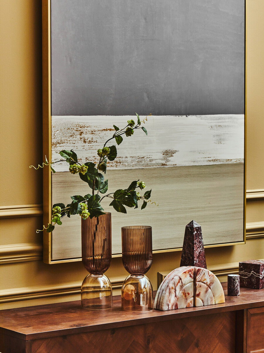 Esma Small Amber and Brown Glass Vase