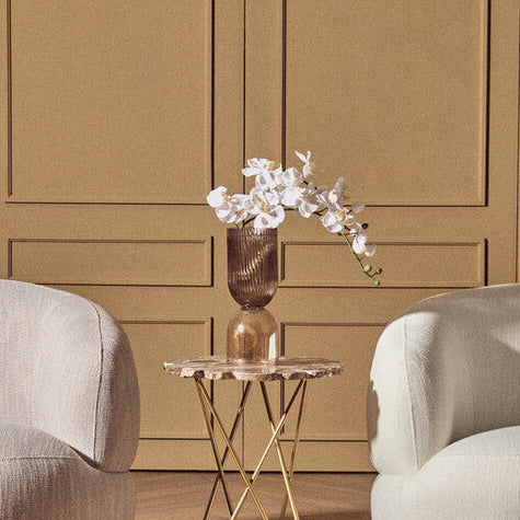 Esma Small Amber and Brown Glass Vase