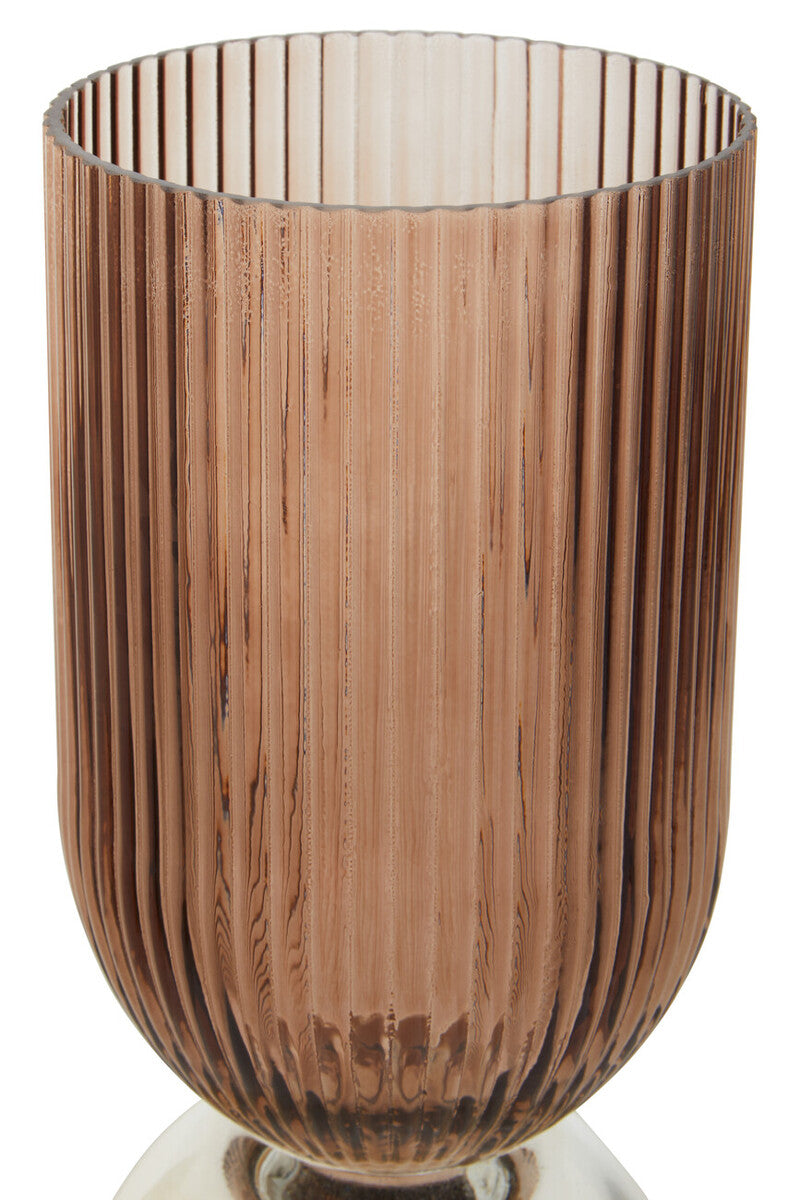 Esma Small Amber and Brown Glass Vase