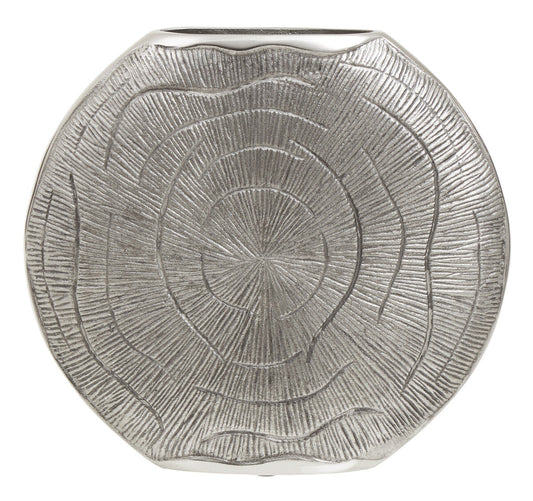 Silva Large Oak Effect Silver Finish Vase