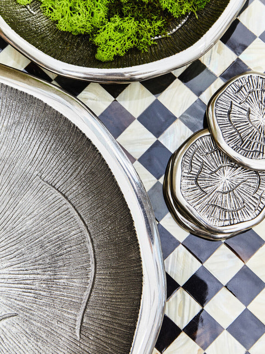 Silva Small Oak Effect Silver Bowl