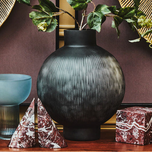 Hessa Large Carved Glass Vase