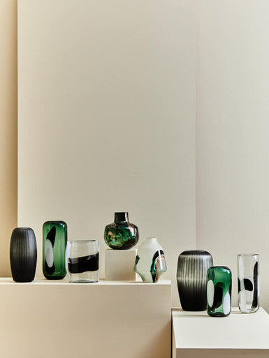 Herbie Green and Gold Small Glass Vase