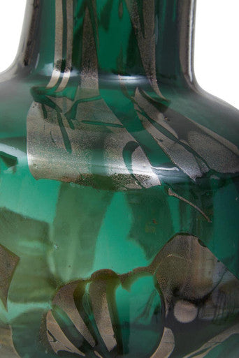 Herbie Green and Gold Small Glass Vase