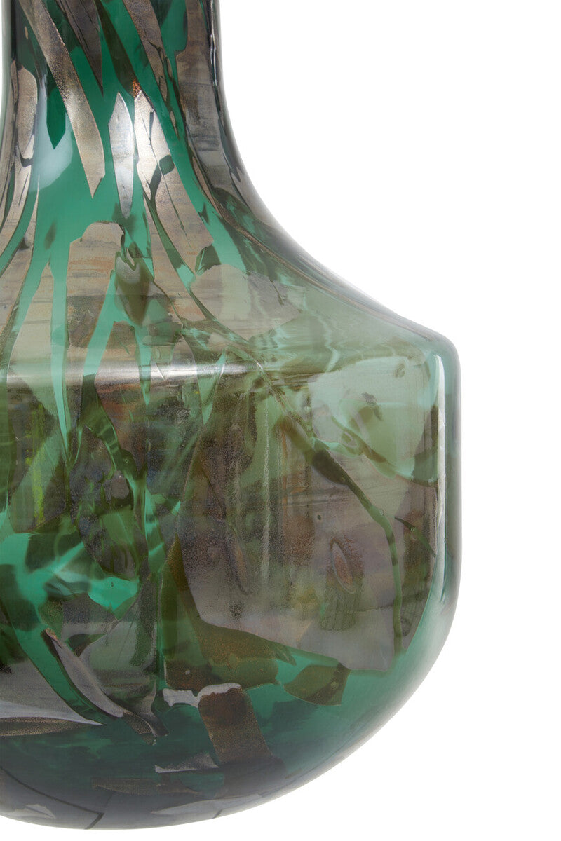 Herbie Green and Gold Large Glass Vase
