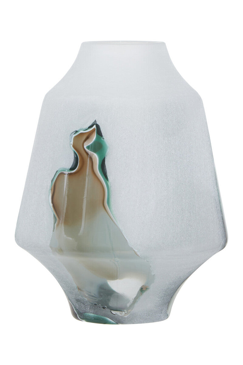 Hakan Glass Vase with Marbled Design