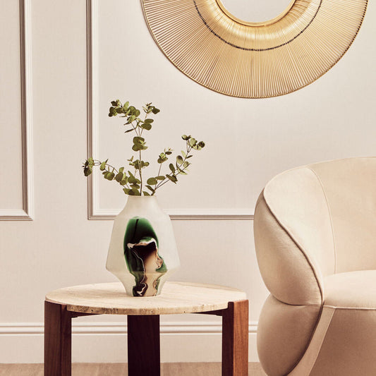 Hakan Glass Vase with Marbled Design