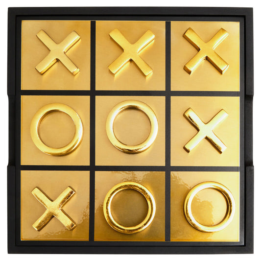 Churchill Games Black And Gold Aluminium Noughts and Crosses