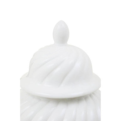 Damson Large Ceramic White Jar