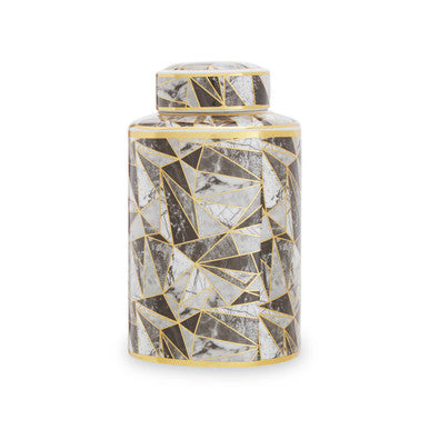 Doria Small Marble Effect Pattern Ceramic Jar