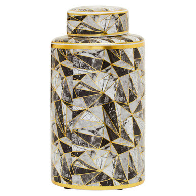 Doria Large Marble Effect Pattern Ceramic Jar