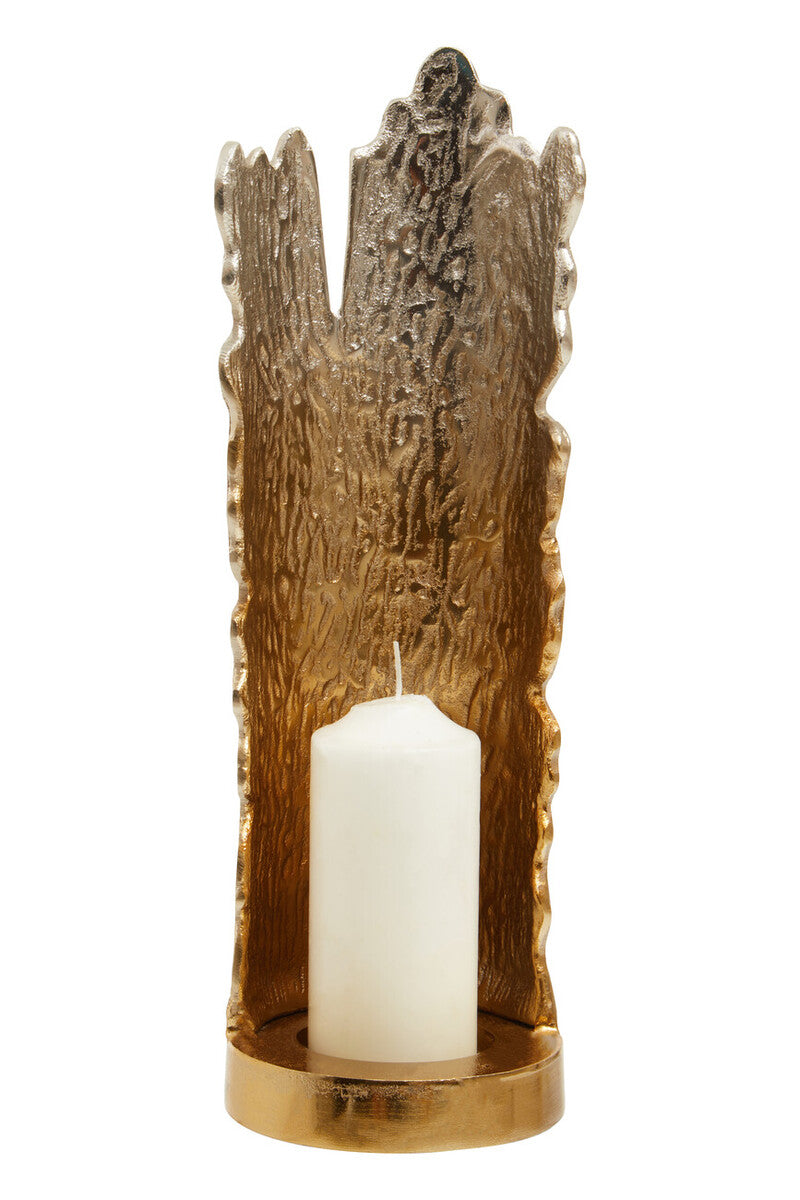 Large Ombre Silver and Gold Finish Candle Holder | Dion