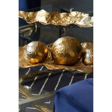 Dion Set Of Three Ombre Silver and Gold Finish Deco Balls