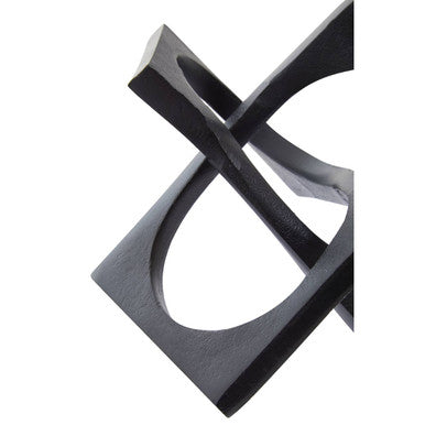 Prato Black Finish Square Knot Sculpture