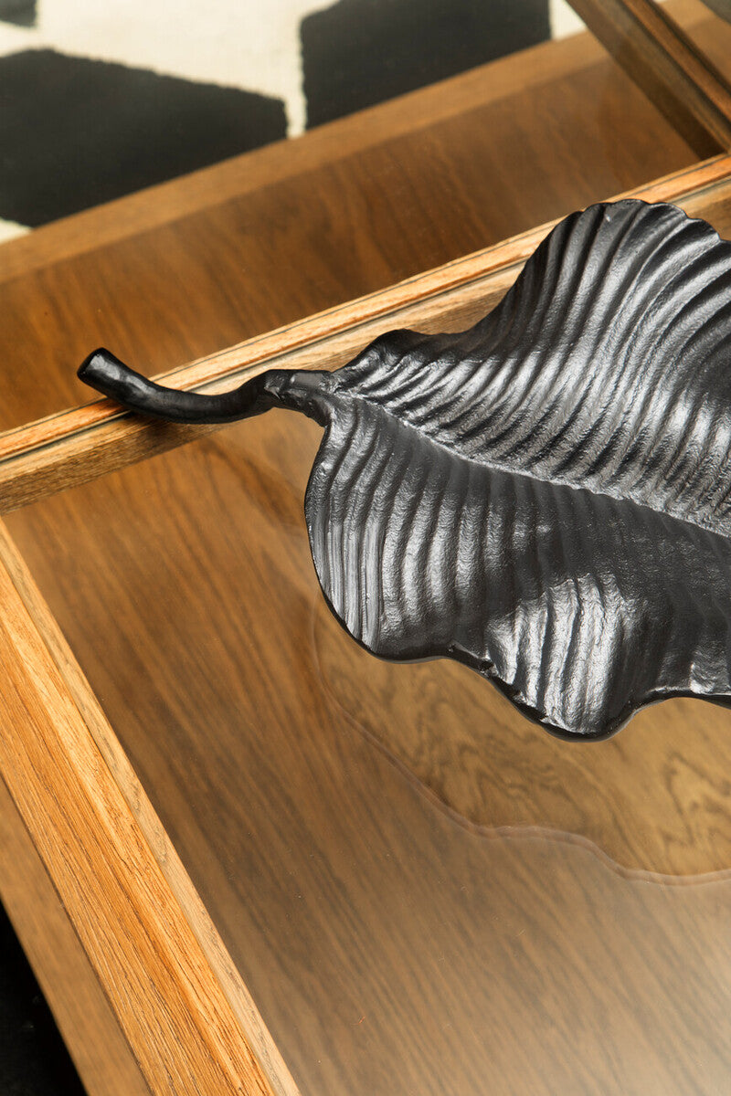 Prato Black Finish Leaf Dish