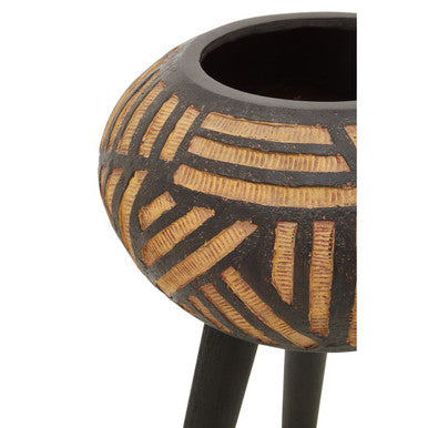 Darnell Natural And Black Tapered Planter