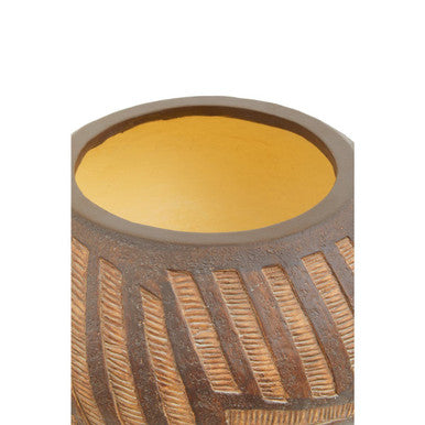 Darnell Round Brown Planter With Angular Legs