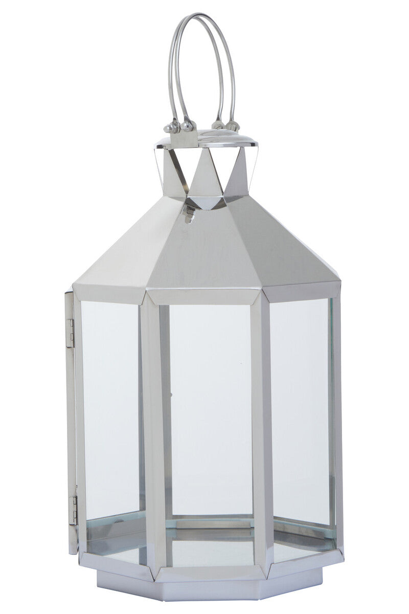 Large Silver Steel Lantern | Herber