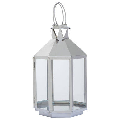 Large Silver Steel Lantern | Herber
