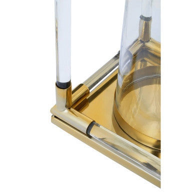 Double Candle Holder in Gold Finish and Acrylic | Lucita