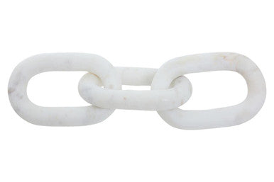 Nason White Marble Three Link Chain Sculpture