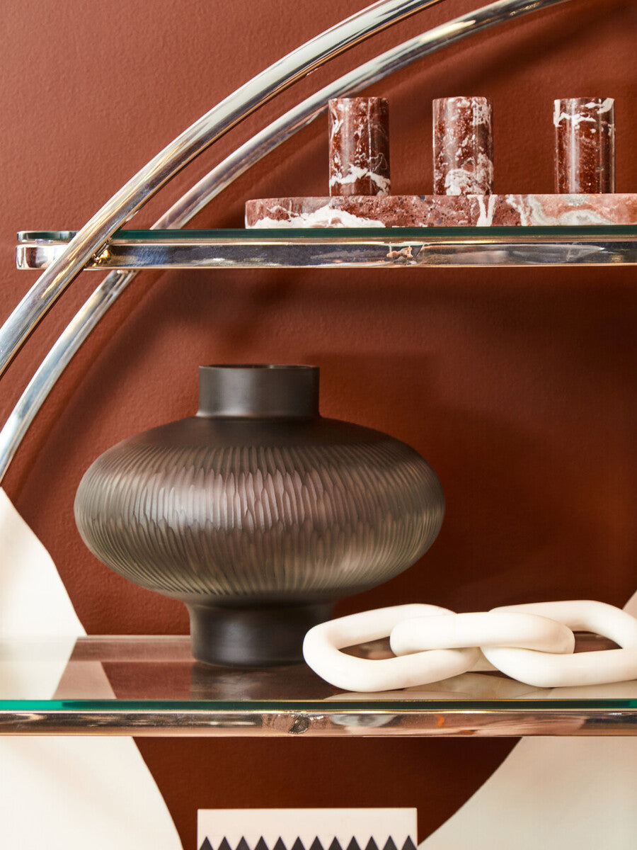 Nason White Marble Three Link Chain Sculpture