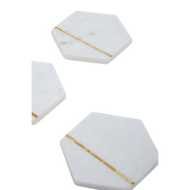 Sena Set Of Four White Marble Coasters