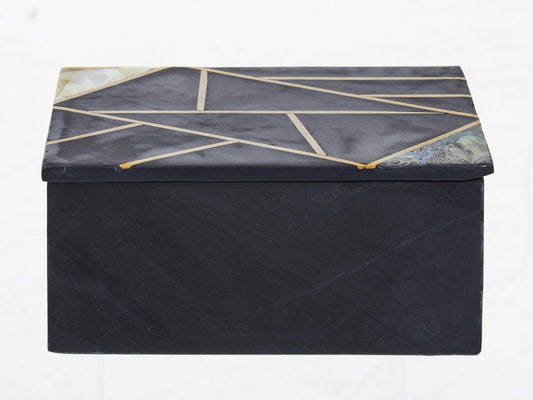 Oriana Large Black Slate with Mother of Pearl Inlay Trinket Box