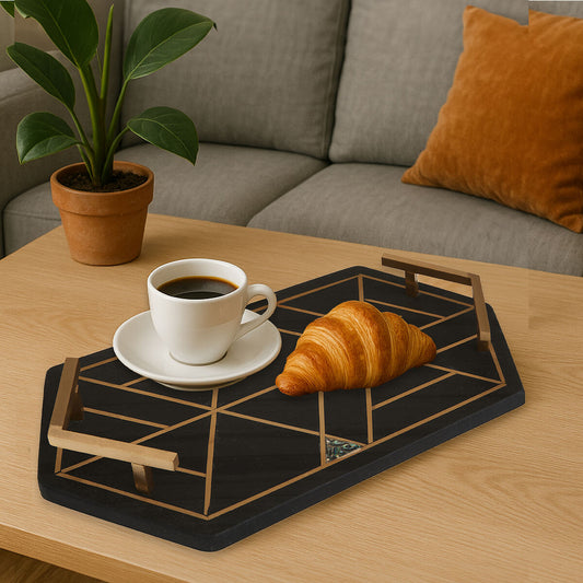 Oriana Black Slate with Mother of Pearl Inlay Tray