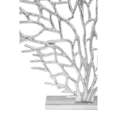 Prato Large Silver Nickel Finish Coral Sculpture