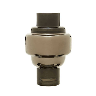 Cayden Small Smoked Black And Silver Vase