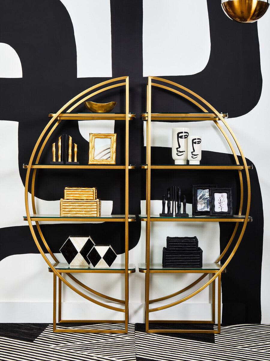 Hiba Large Black Finish Bamboo Effect Trinket Box