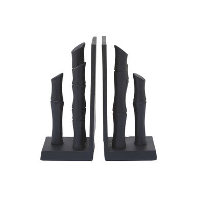 Set of Two Black Finish Bamboo Effect Bookends | Hiba